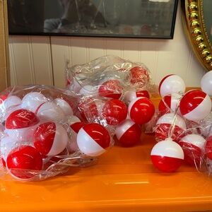 Red and White fishing bobber Party String Lights